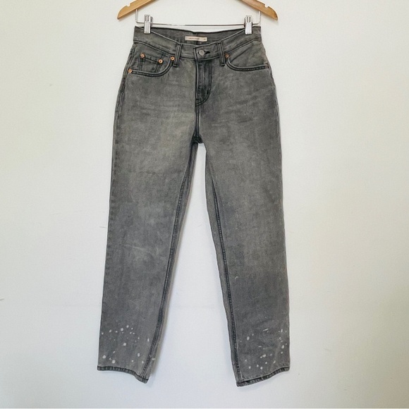 Gray Levi’s Low Pro Straight Acid Wash Denim Jeans - Picture 1 of 9